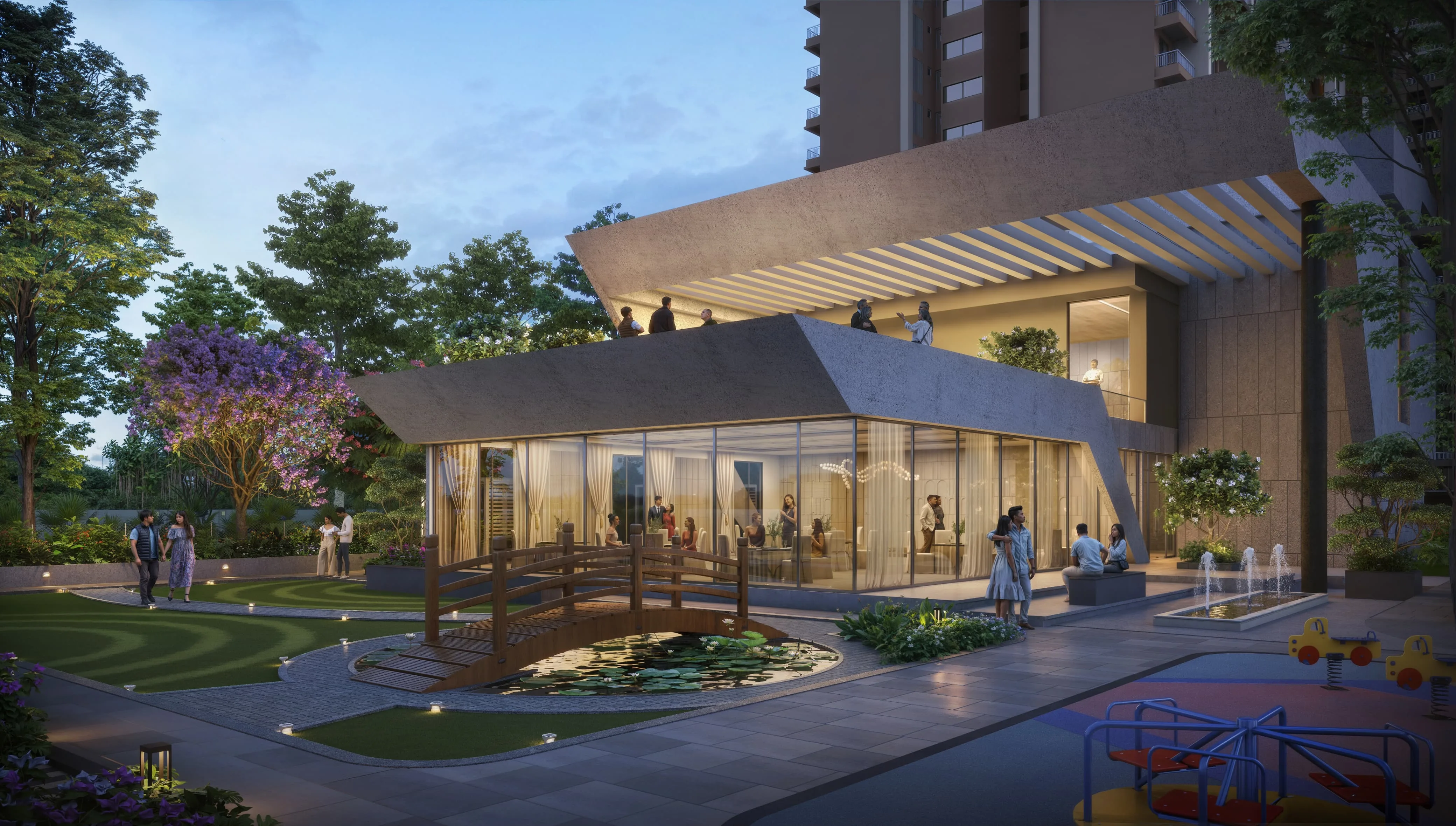 Shakuntal Alentia Glass Clubhouse Architecture
